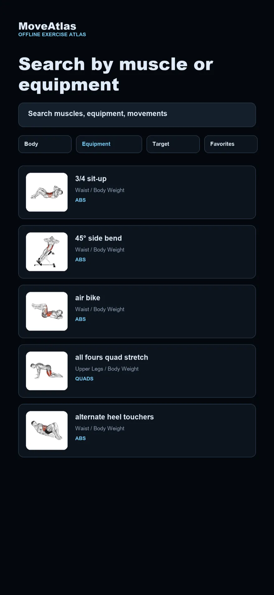 MoveAtlas: Exercise Library — Product preview 2