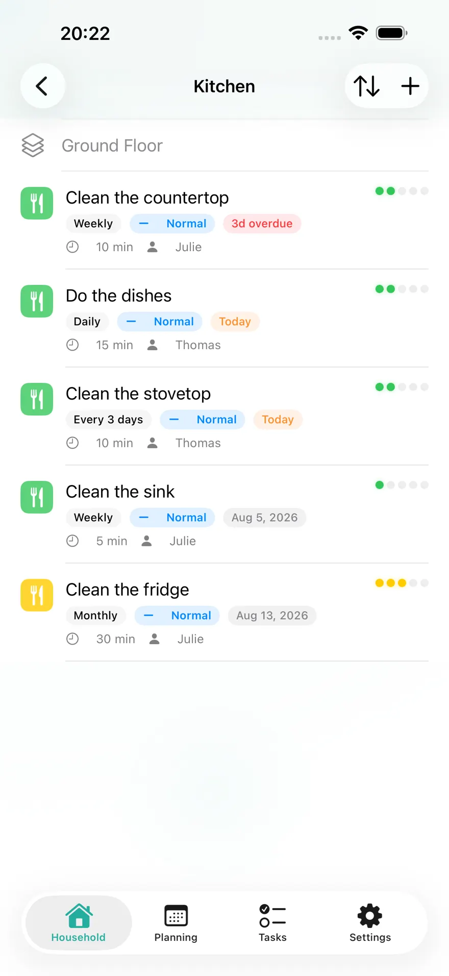 NeatShift: Chore Tracker — Product preview 2